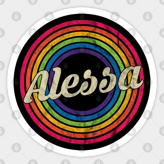 Alessa - Retro Rainbow Faded-Style Sticker by MaydenArt